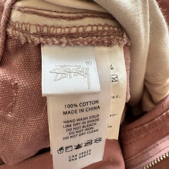 STUSSY Faded Pink Baggy Carpenter Pants - Picture 8 of 9